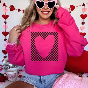 Checkered Heart Sweatshirt
