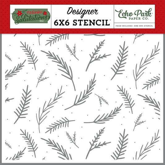 Balsam Branches Stencil Christmas Salutations No 2 collection Echo Park