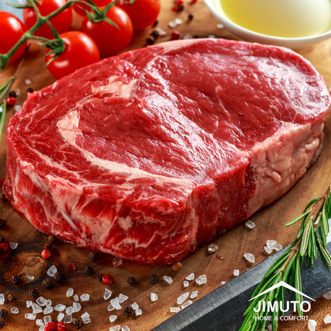 a big cut of raw steak on a plate to show how to select the right steak 