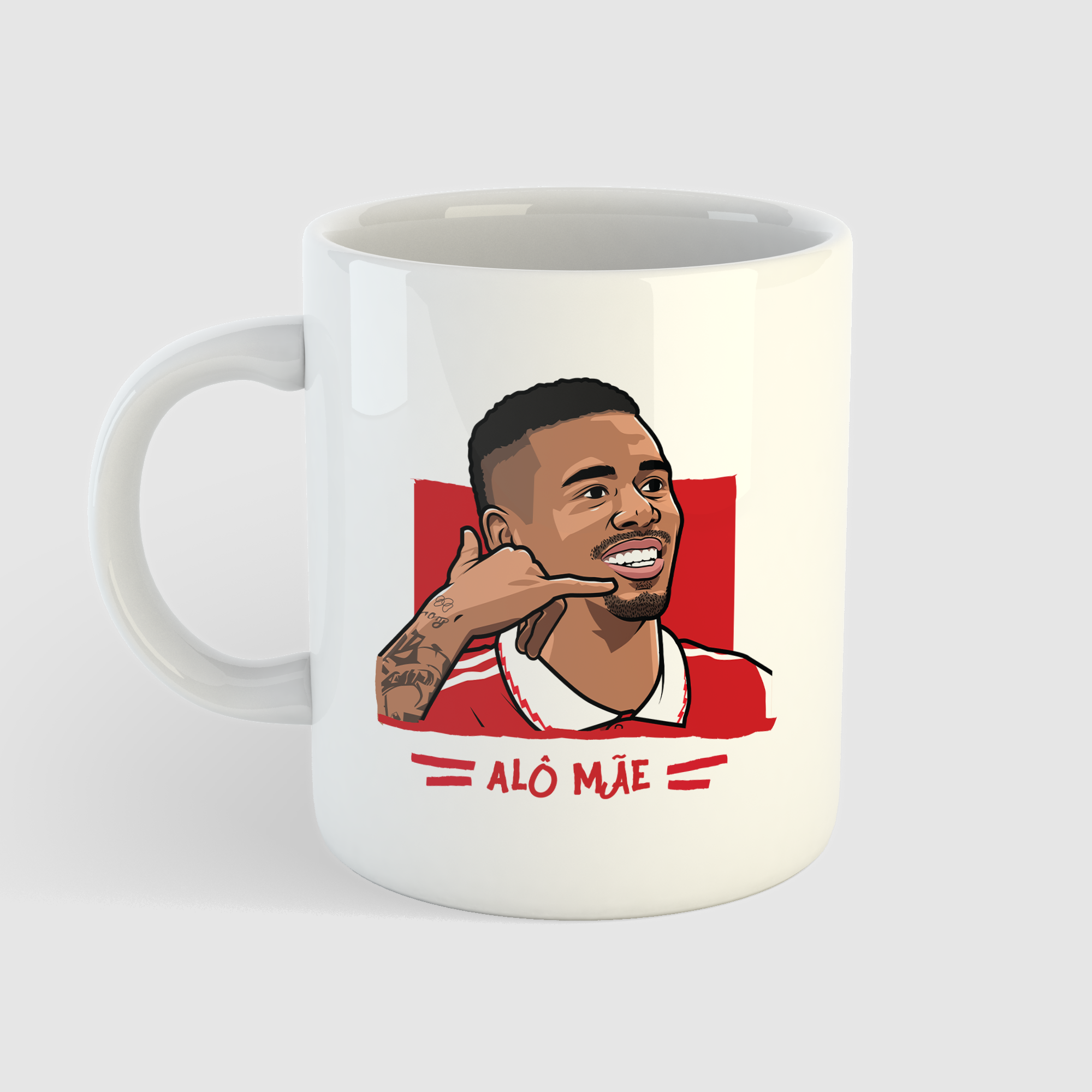 Gabriel Jesus Alo Mae White Mug