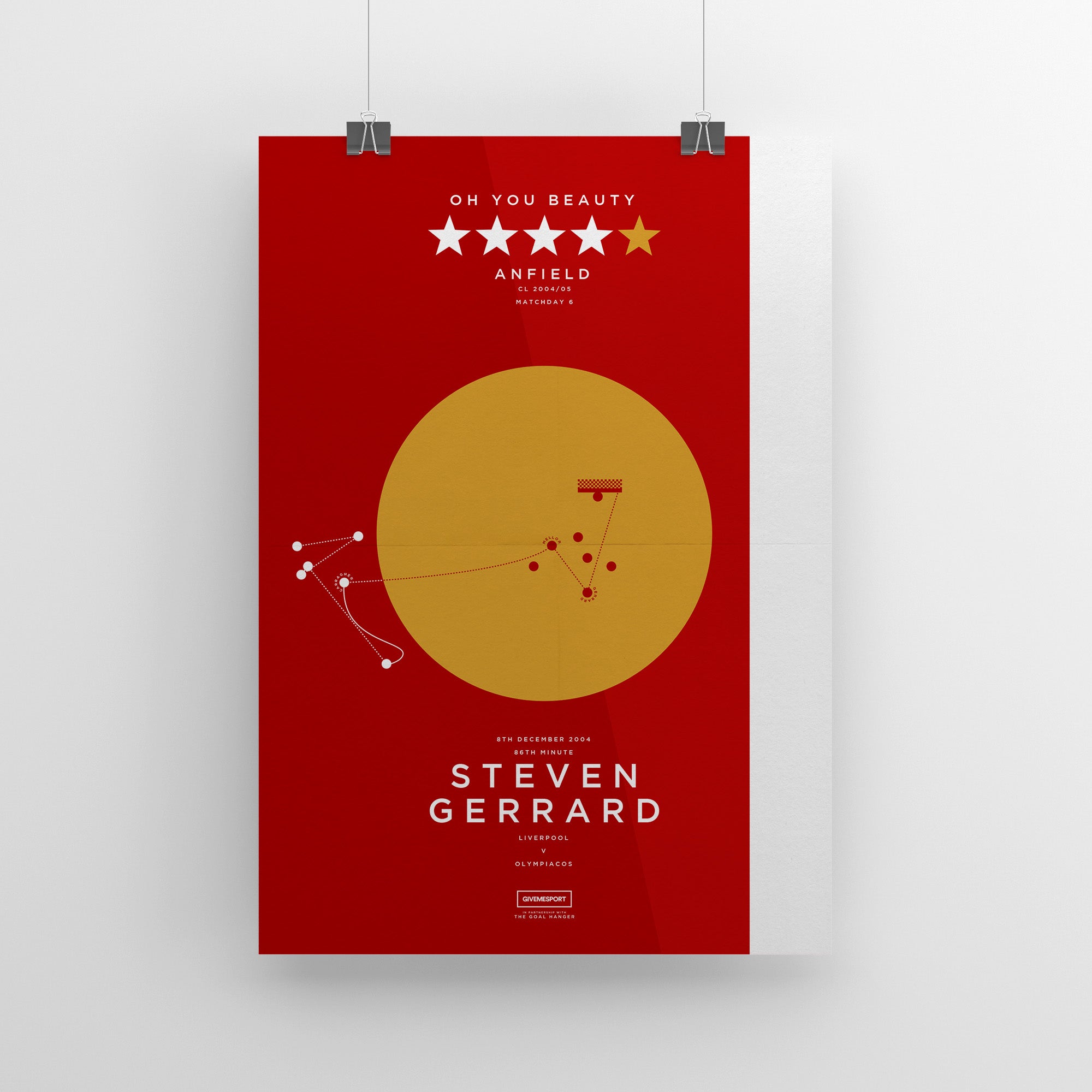 Oh You Beauty | Gerrard |  The Goal Hanger | Poster