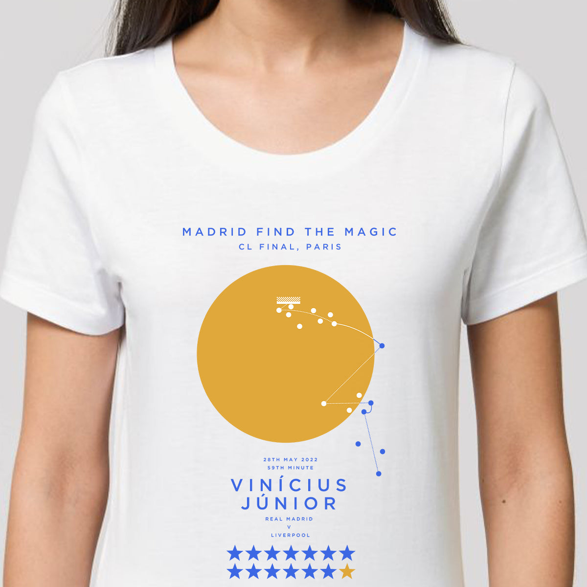 Madrid Find The Magic | Vinícius Jnr | The Goal Hanger | Women's Fit Tee