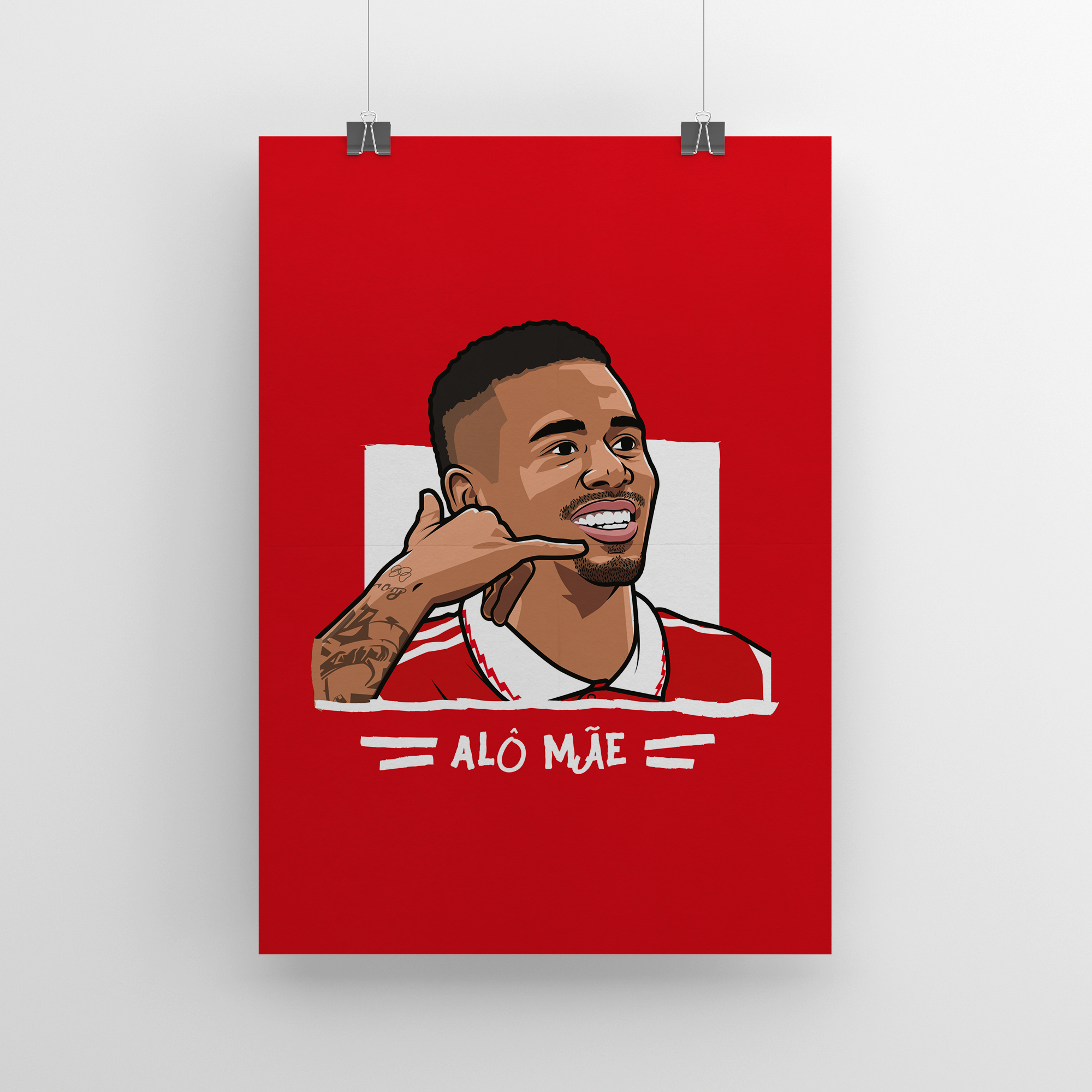 Gabriel Jesus Alo Mae | Red | Poster