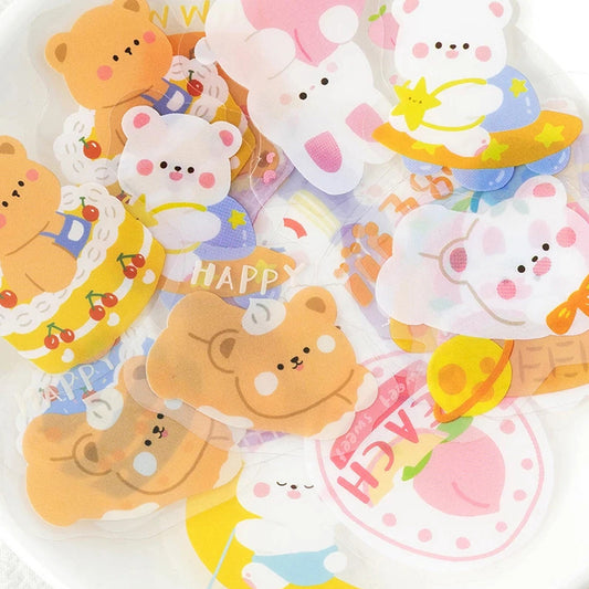 Cute Kawaii Stickers, Cute Sticker Sheets, Yellow Stickers, Pink