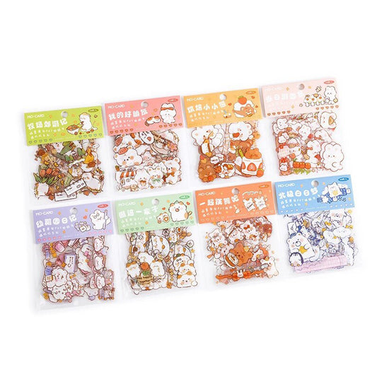 Retro Kawaii Girl Stickers, Cute Stickers, Animal Stickers, Journal Flake  Stickers, Chibi Stickers, Clear Stickers - B2C
