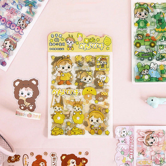 Pastel Kawaii Girls, Cute Stickers, Bubble Tea Stickers, Kawaii Girl S –  All The Kewt Stickers