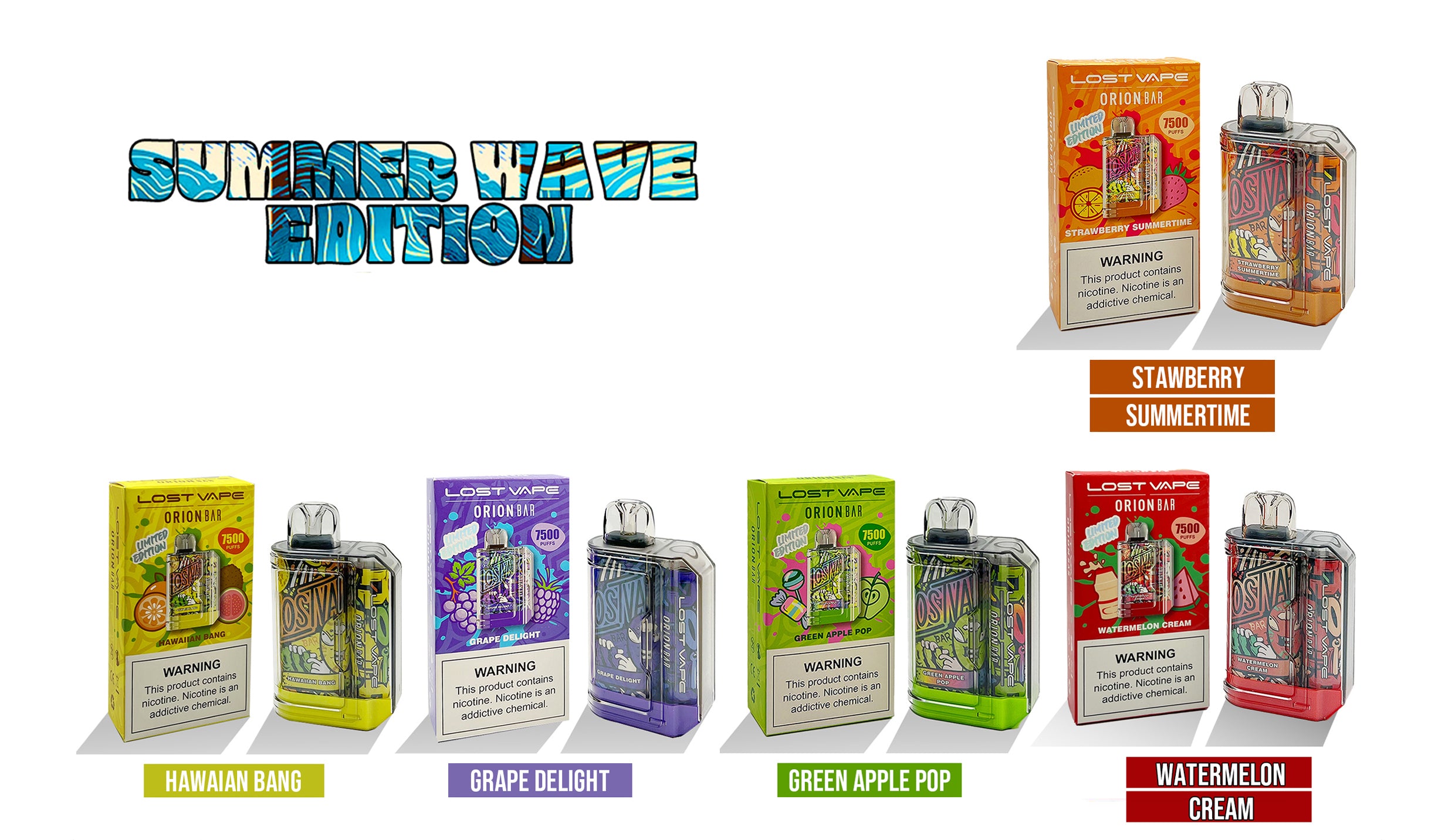 Vape Central Wholesale| OrionBar 7500 Summer wave Edition|Orion Bar flavor wholesale| Disposable vape| vapor world| vape site| wholesale vape