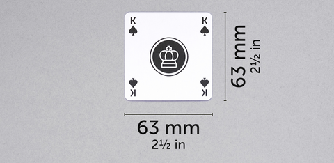 One Deck Game Cards - annotated image with card dimensions
