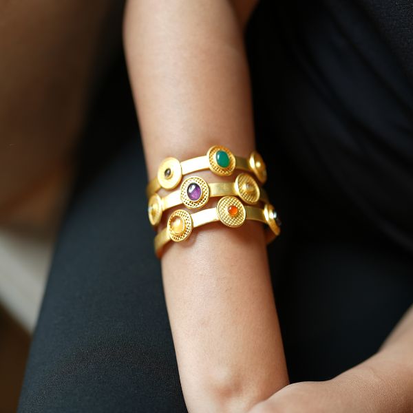 navratan statement cuff bracelet