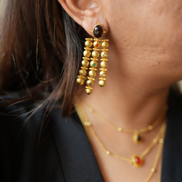 modern navratan earrings for new years eve party