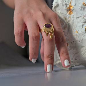 ring with molten gold look