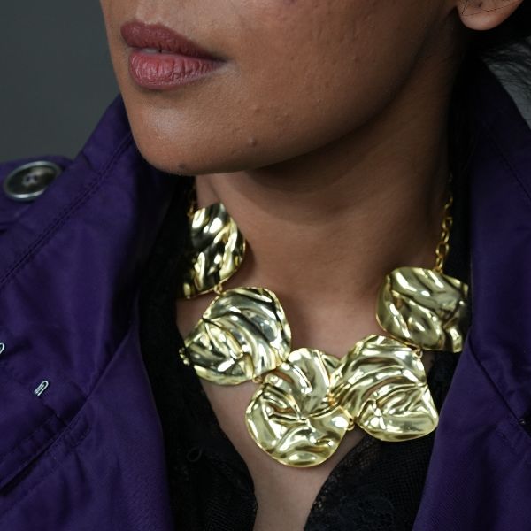 all gold statement necklace