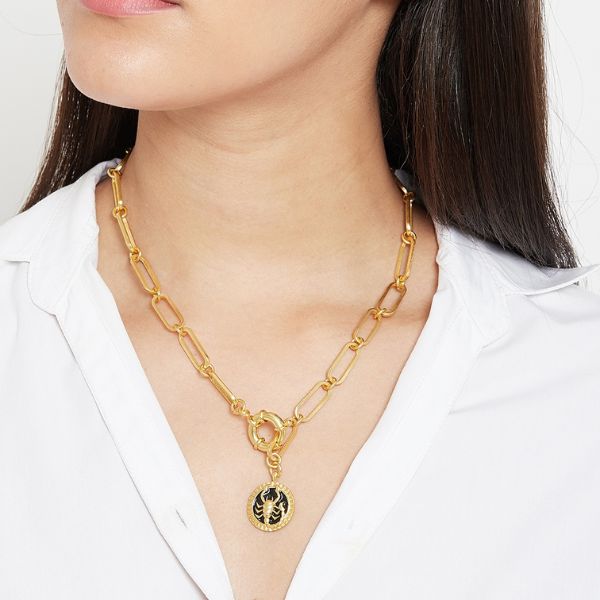 scorpio linked necklace