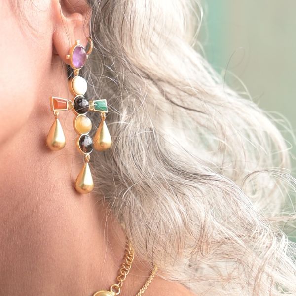 navratana statement earrings
