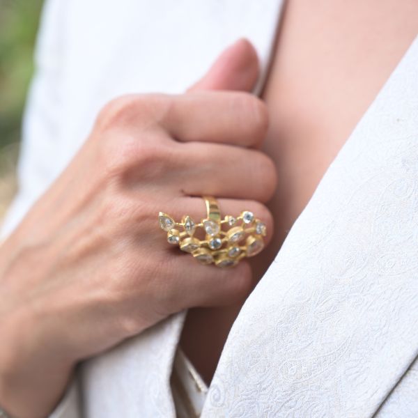 crystal statement ring