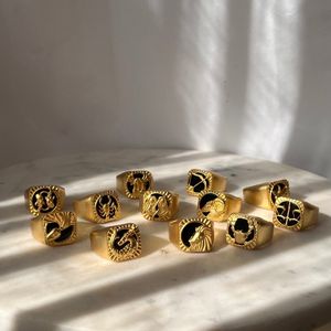 unisex zodiac rings