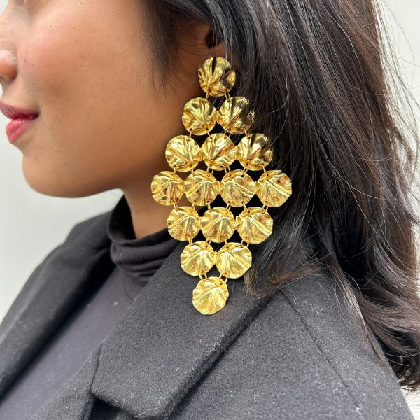 gold statement earrings