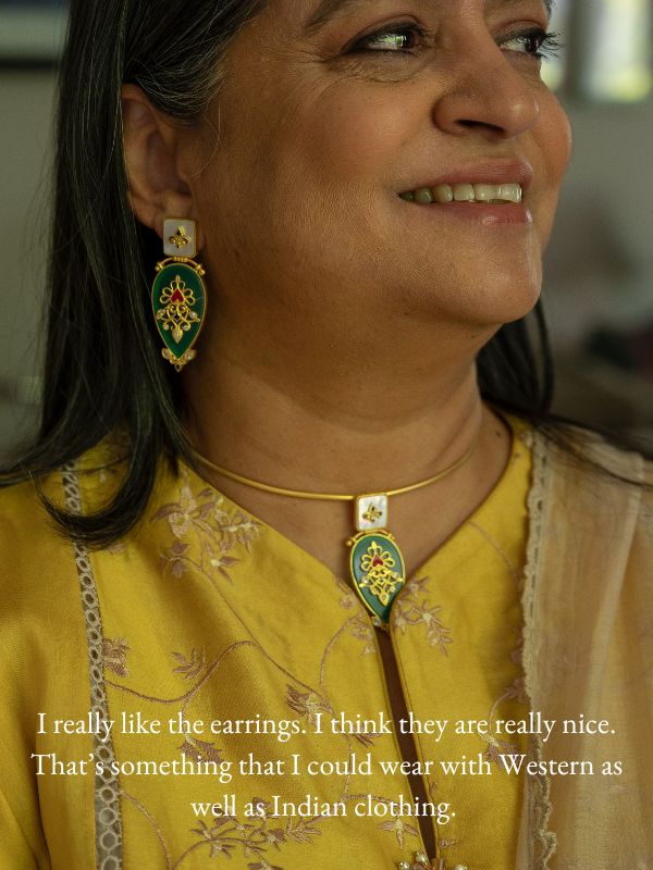 vandana mohan in heirloom earrings