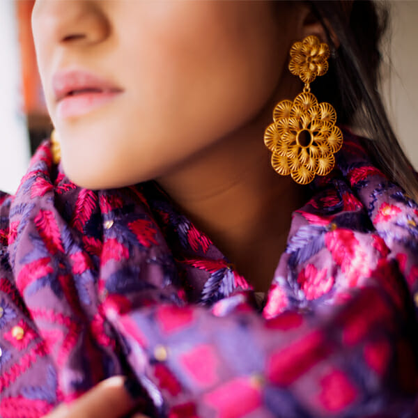 wildflower gold earrings