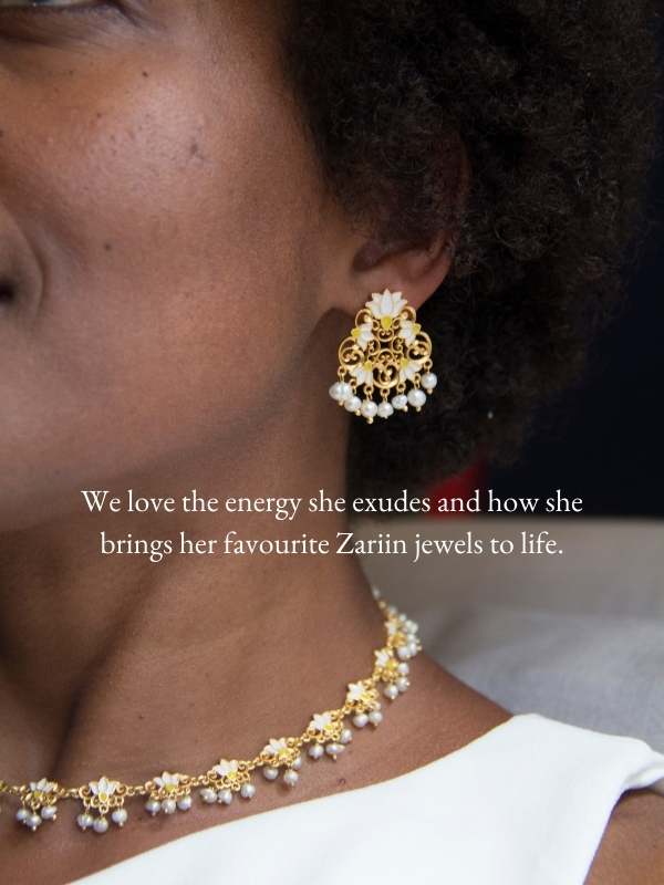 lotus stud earrings with pearls 
