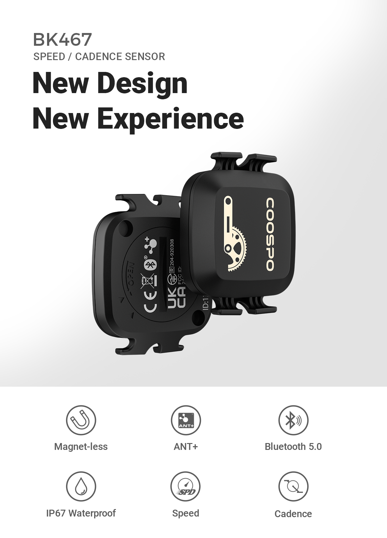 Sensor Cadencia O Velocidad Coospo Bk467 Bluetooth Ant+