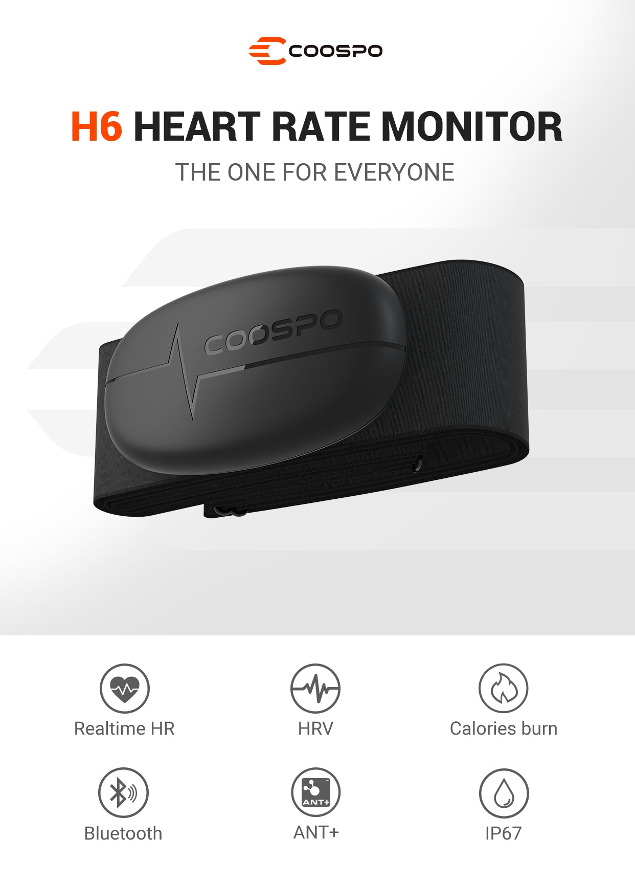 COOSPO H6 Banda de Frecuencia Cardiaca Bluetooth 4.0 Ant+ Monitor Sensor de  Frecuencia Cardíaca Compatible con CoospoRide, Wahoo, Adidas Run, Rouvy,  Pulsoid : : Deportes y aire libre