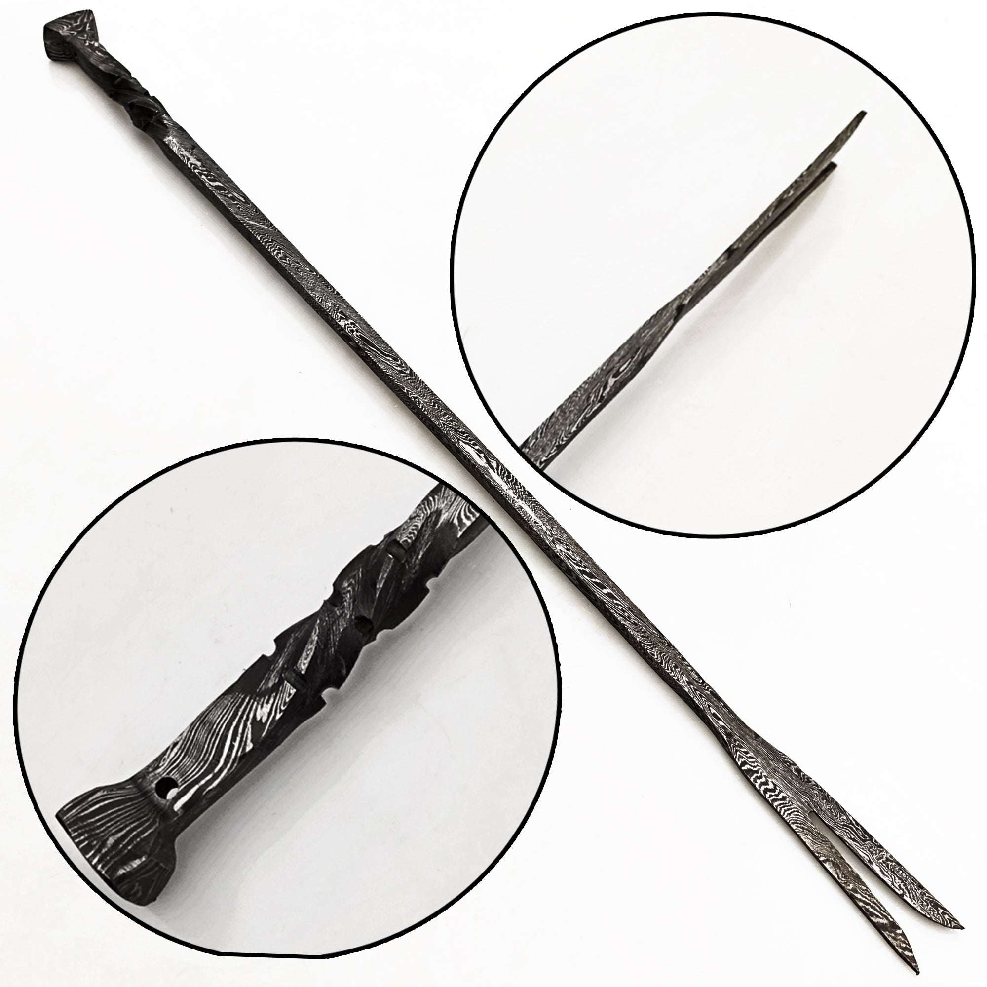 Ruddock Bros - 24" Grill Master Meat Fork - Damascus Steel