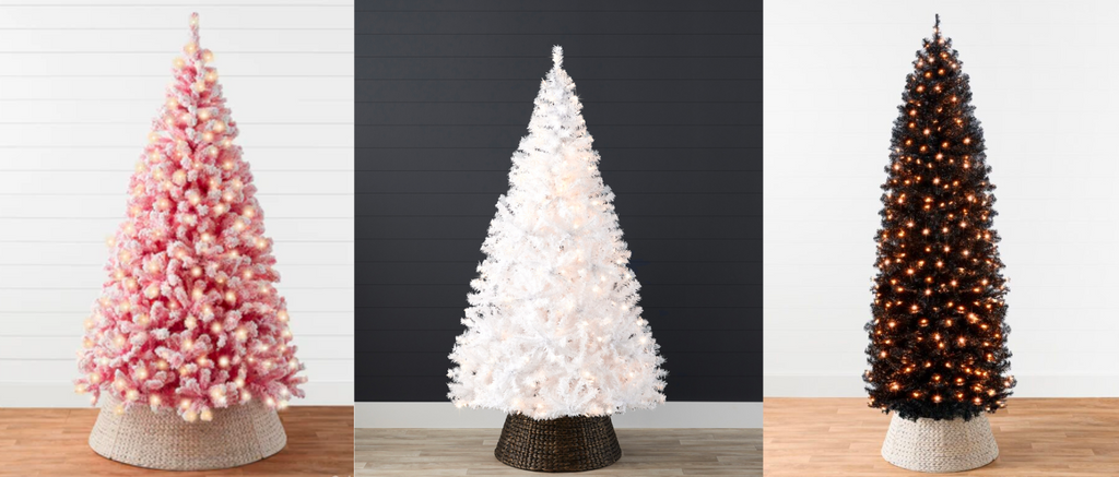 Christmas Tree Colorful Collection Pink White Black