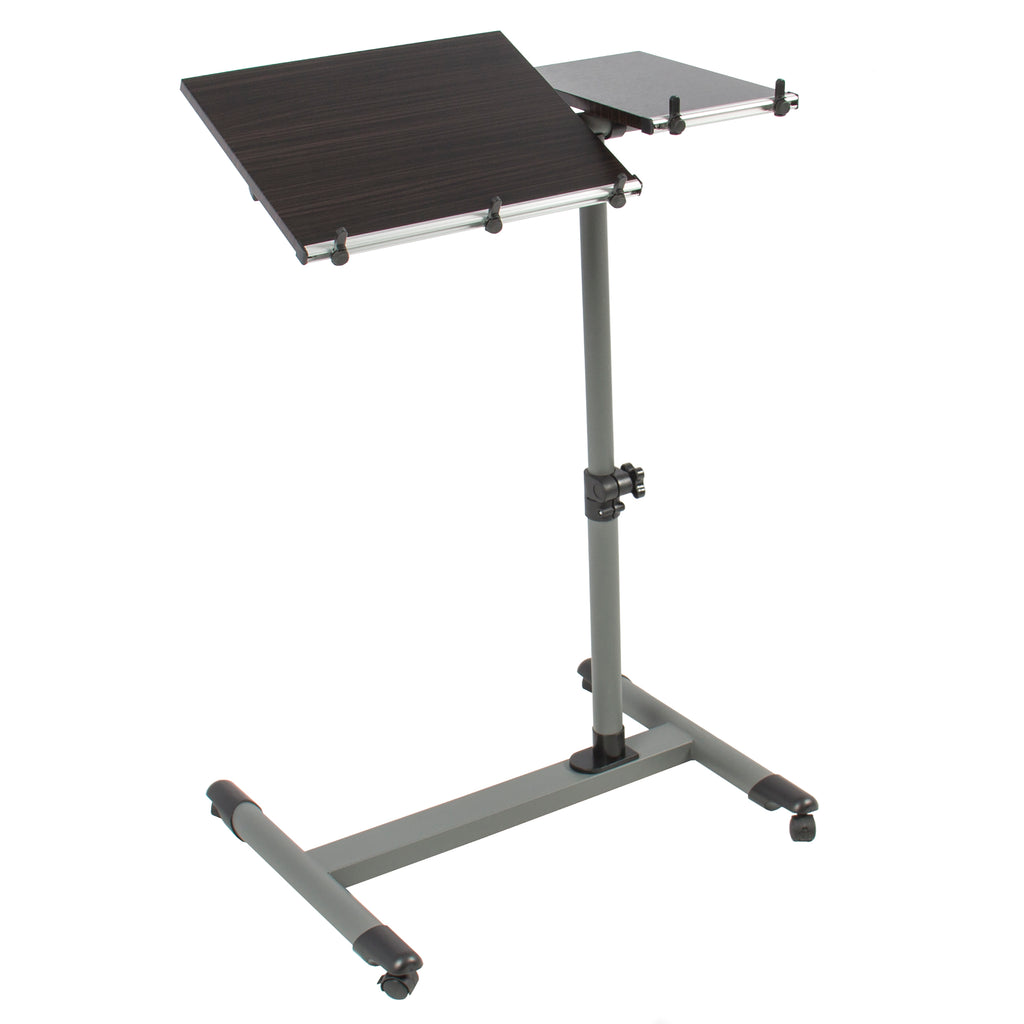 Adjustable Rolling Laptop Desk W Tilting Tabletop Black Best