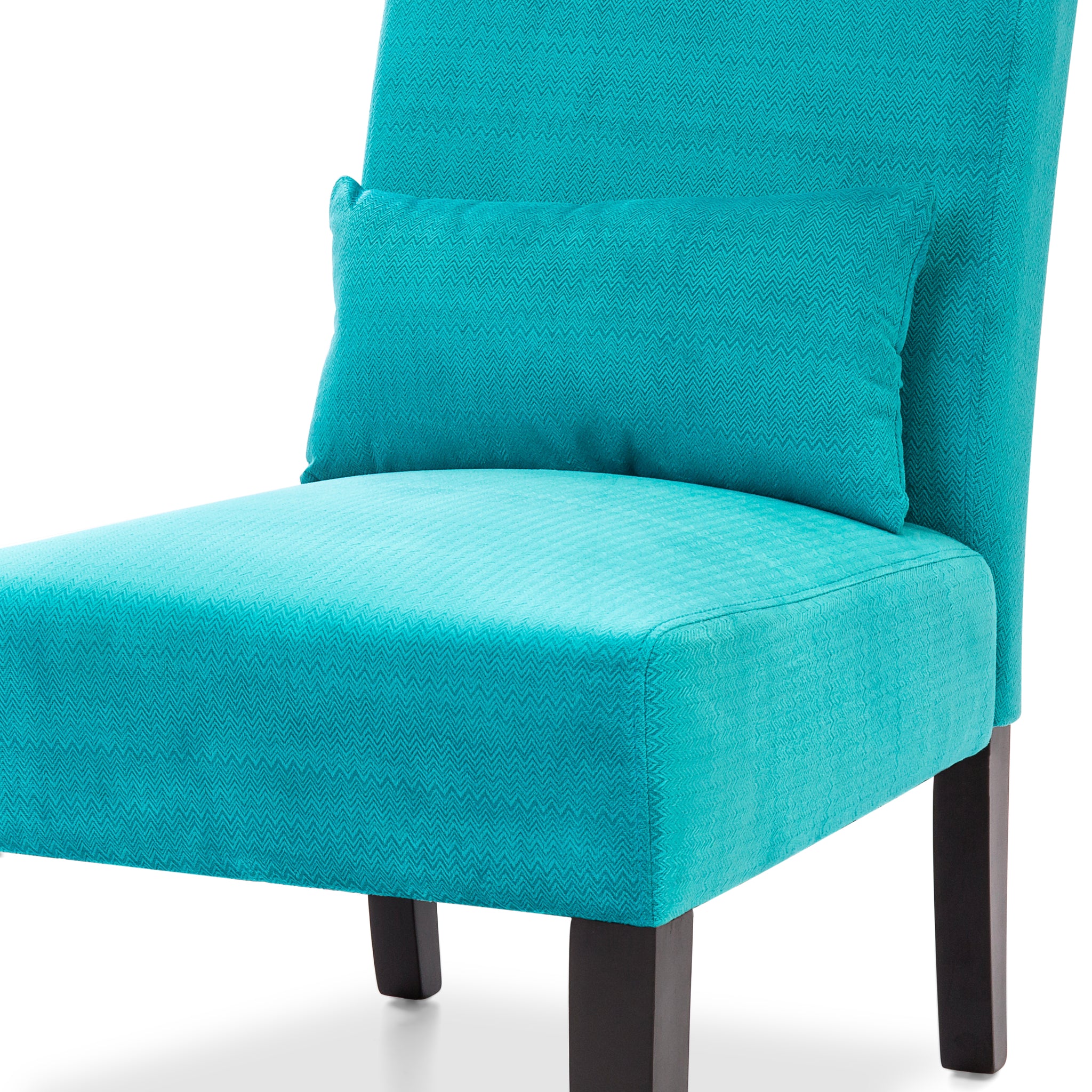Fabric Armless Accent Chair w/ Lumbar Pillow - Teal – Best ...