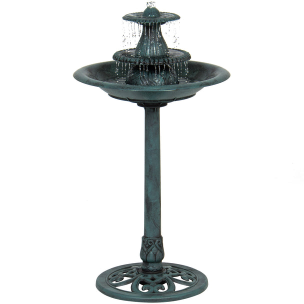 Best Choice Products Garden Decor Pedestal 3Tier Bird Bath Fountain W