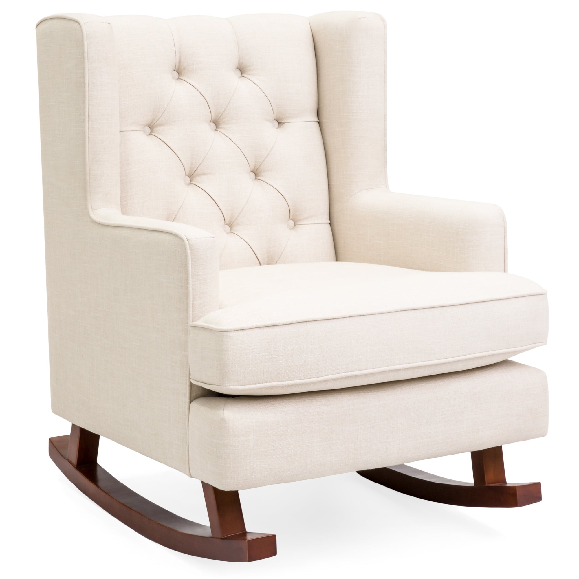 best choice products tufted upholstered wingback rocking accent chair