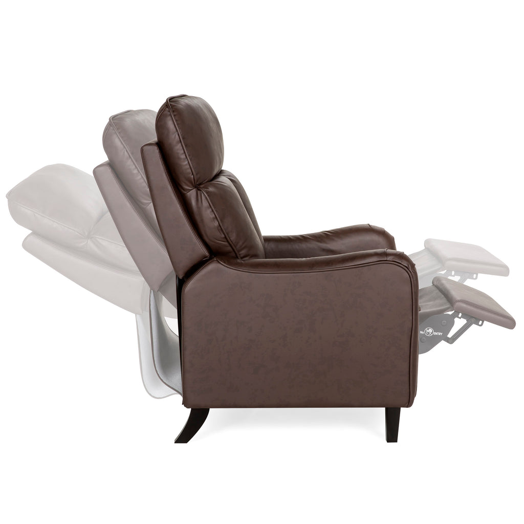 Faux Leather English Roll Arm Chair Recliner W 160 Degree Recline