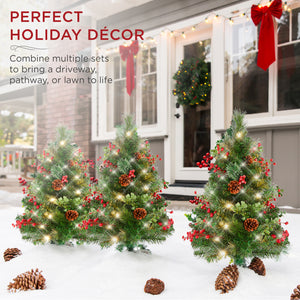Best Choice Products 40in Santa Boots Decoration w/ Pre-Decorated Christmas Greenery, Battery-Operated Lights