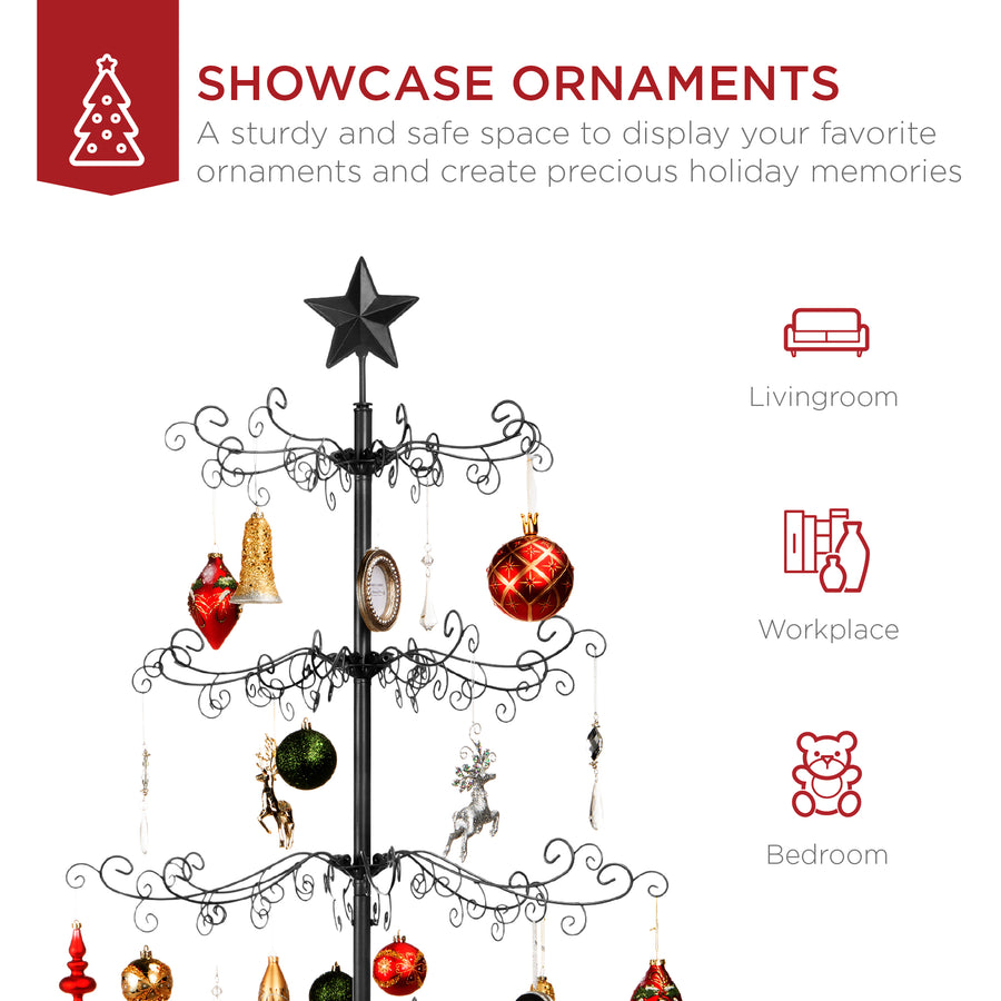 Wrought Iron Christmas Tree Ornament Display w/ Easy ...