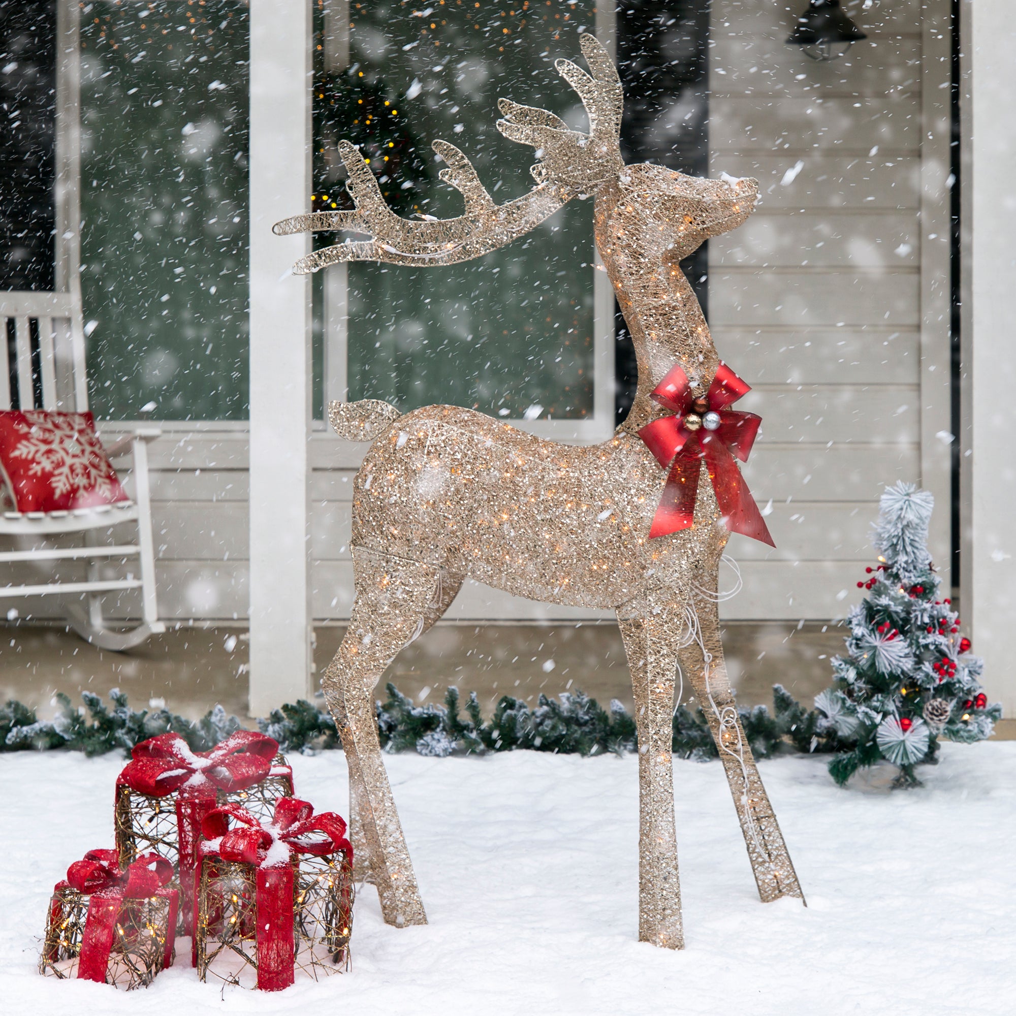 pre lit christmas yard decorations