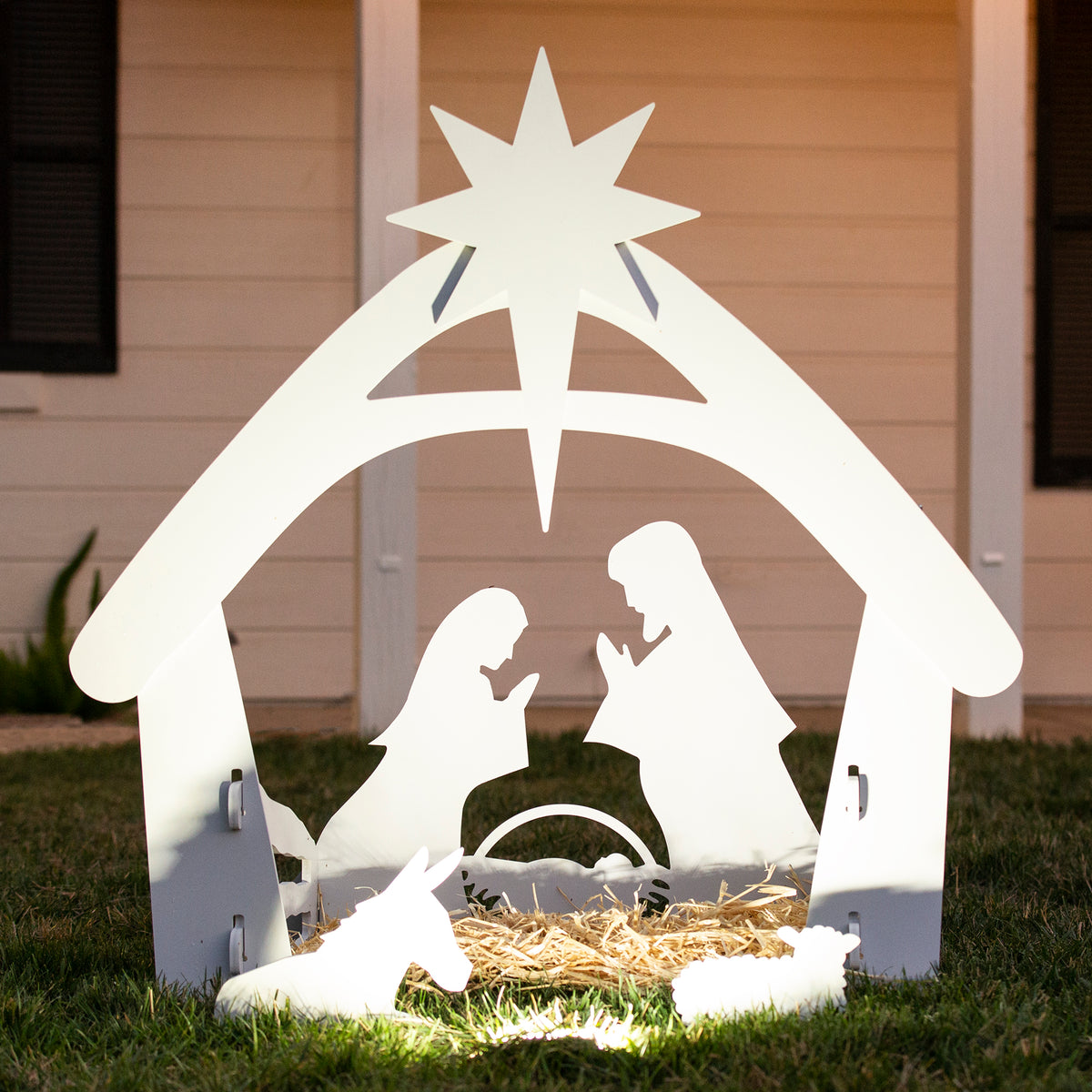 4ft Christmas Nativity Scene Yard Decoration w/ Water Resistant PVC ...