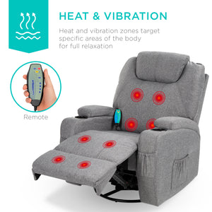 Faux Leather Electric Massage Recliner Chair w/ Stool Ottoman, Remote –  Best Choice Products