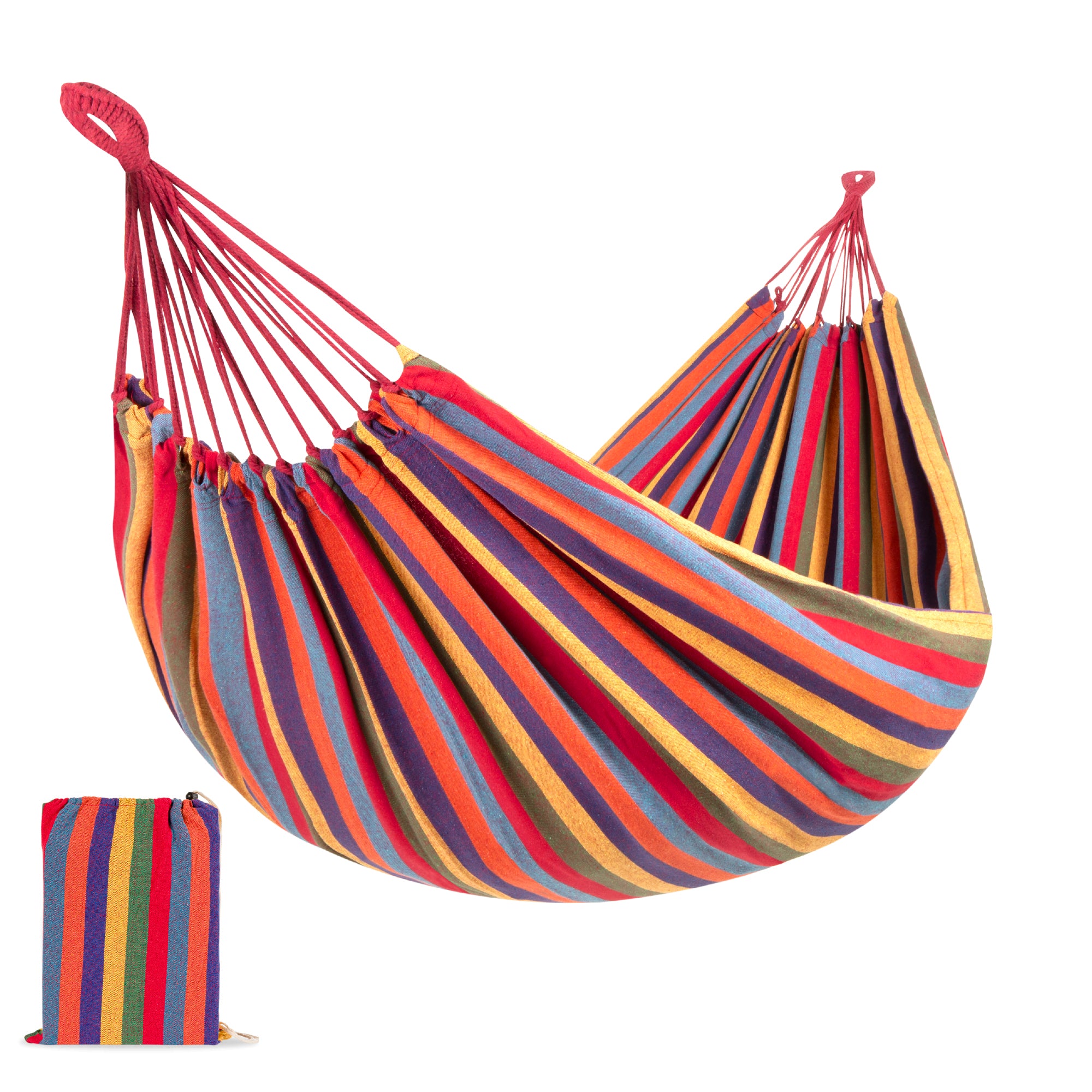 2-Person Brazilian-Style Double Hammock w/ Carrying Bag and Steel