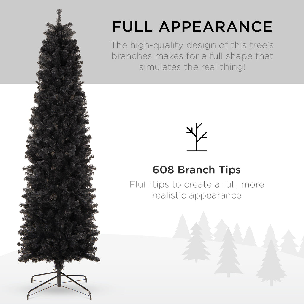 Black Artificial Pencil Holiday Christmas Tree – Best Choice Products