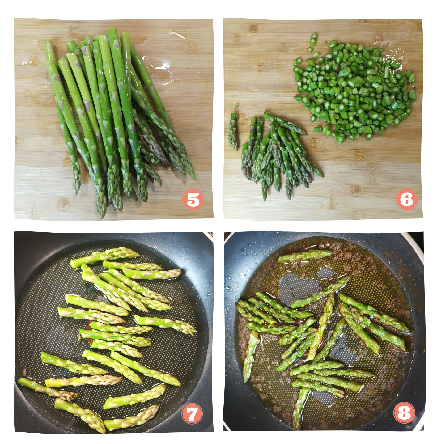 Preparazione asparagi per pasta