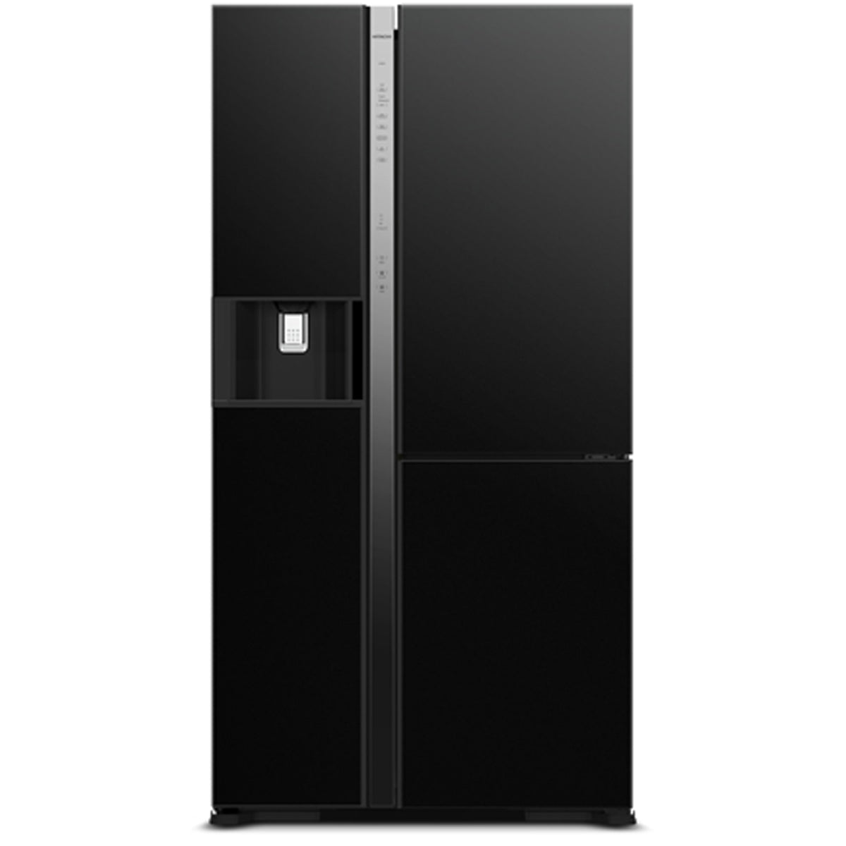 Image of Hitachi R-MX700GVGB1 3D American Style Fridge Freezer - Glass Black - LIMITED TIME OFFER