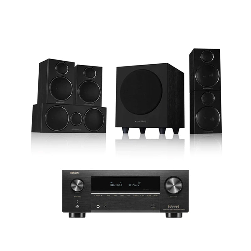 Image of DENON AVCX3800H 8K AV Receiver With Wharfedale DX3 HCP 5.1 Speaker Package Black