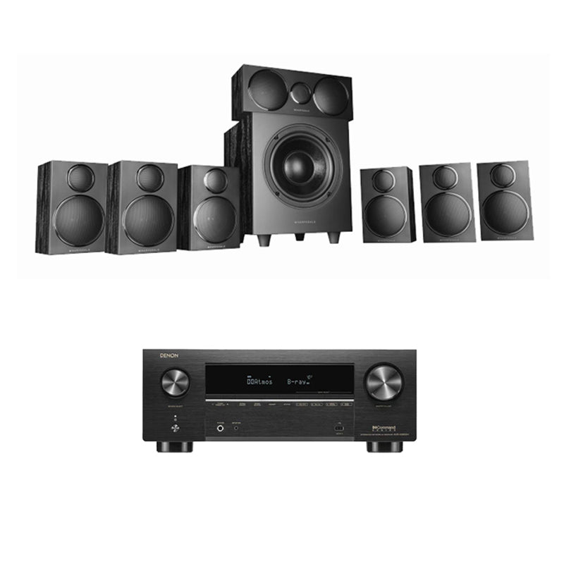 Image of DENON AVCX3800H 8K AV Receiver With Wharfedale DX3 HCP 7.1 Speaker Package Black