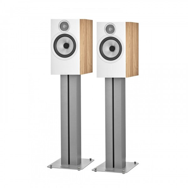 Image of Bowers & Wilkins 606 S3 Bookshelf Speakers with FS-600 S3 Stands Oak