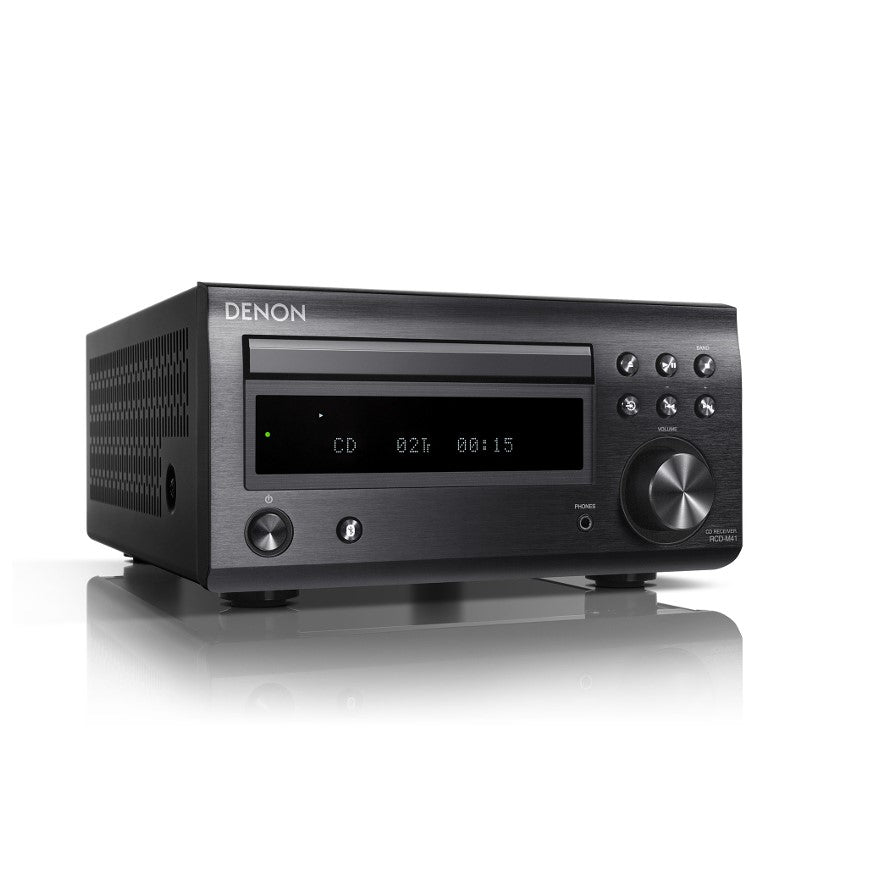 Image of Denon RCDM41 DAB Micro Hi Fi System Bluetooth CD Player Black Ex Speakers Open Box Clearance