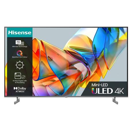 Image of 65" HISENSE 65U6KQTUK Smart 4K Ultra HD HDR Mini-LED TV with Amazon Alexa, Silver/Grey
