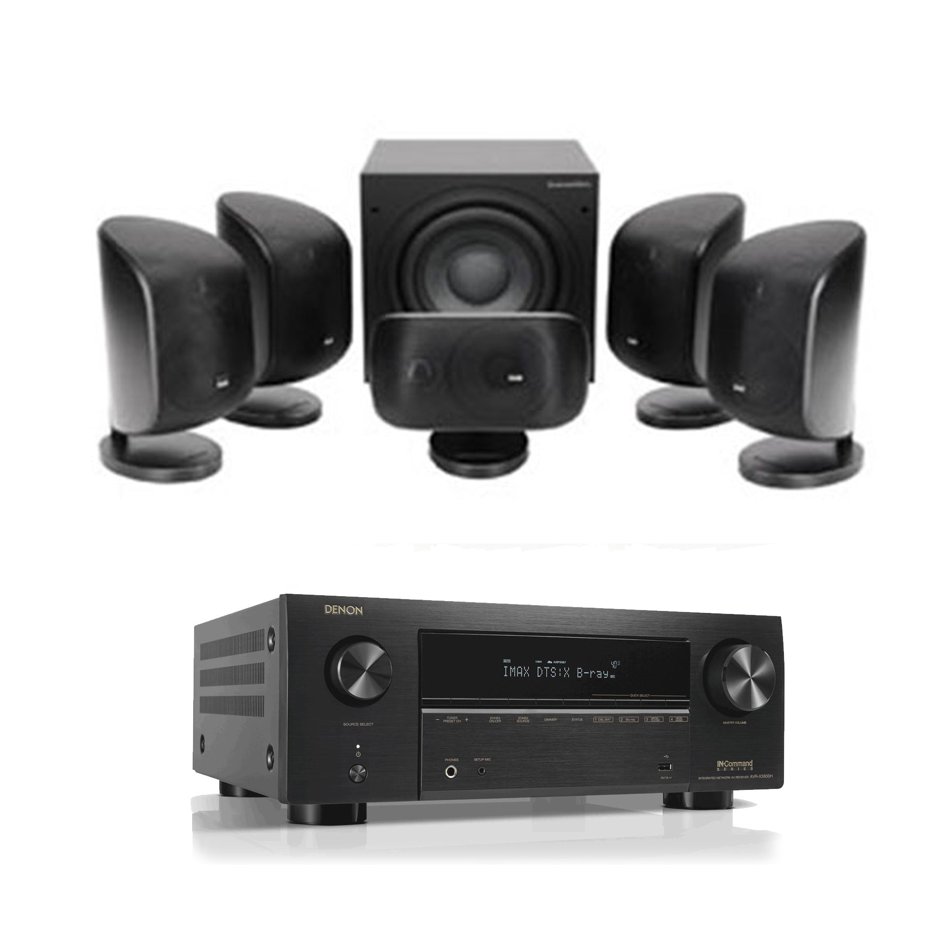 Image of DENON AVCX3800H 8K AV Receiver With Bowers & Wilkins MT-50 Home Theatre System Black