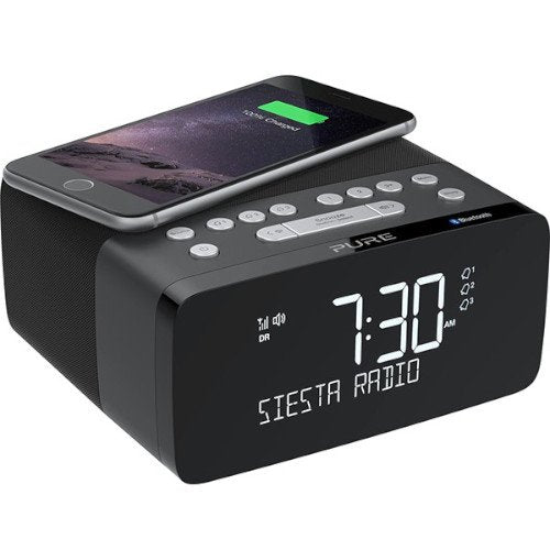 Image of PURE Siesta Charge DAB+/FM & Blutooth with Qi Wireless Charging Pad In Graphite