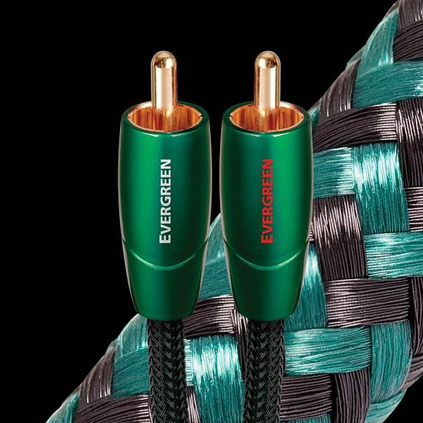 Image of AudioQuest Evergreen 1M Male RCA to RCA Analog Audio Interconnect Cable